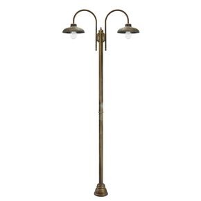 LAMPIONE 2 LUCI OTTONE ANT-RAM V. TRASP.  W:1230MM   H:2700MM   D:320MM  2XE27  220V  IP44