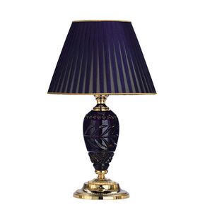 TABLE LAMPS SHADED GOLD PLATED D. 89CM,   H. 55CM,   SP. 45CM,   BULBS 8XE14