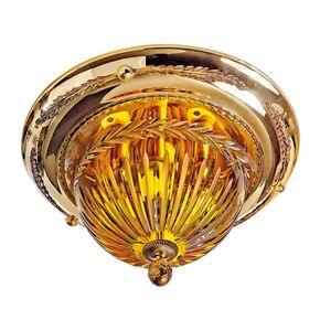 CLOSE TO CEILING SHADED GOLD PLATED D. 35CM,   H. 40CM,   BULBS 3XE14