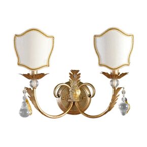 F2-401-2 > WALL SCONCES SILVER ANTICO WITH MURANO FRUITS AND LAMPSHADES