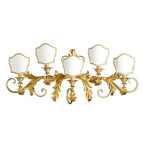 F2-62-5 > WALL SCONCES GOLD WITH PATINA AND LAMPSHADES