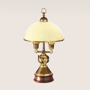 2L TABLE LAMP SHADED BURNISHED-IVORY D.25 H.45