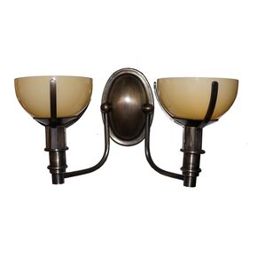 WALL SCONCES LAMP HANDMADE FROM BRONZE AND MURANO GLASS GREEN 2 LIGHTS