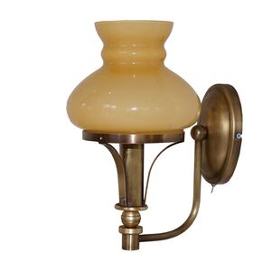WALL SCONCES TRADITIONAL LAMP HANDMADE FROM BRONZE AND MURANO GLASS HONEY