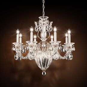 CLASSIC CRYSTAL LIGHTING SCHONBEK > CHANDELIERS > BAGATELLE 11 LIGHT 220V CHANDELIER IN ANTIQUE SILVER WITH CLEAR HERITAGE CRYSTAL - PENDANT LIGHTS