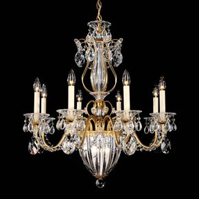 CLASSIC CRYSTAL LIGHTING SCHONBEK > CHANDELIERS > BAGATELLE 11 LIGHT 220V CHANDELIER IN HEIRLOOM GOLD WITH CLEAR HERITAGE CRYSTAL - PENDANT LIGHTS