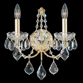 SCHONBEK CLASSIC CRYSTAL LIGHTING > WALL SCONCES > CENTURY 2 LIGHT 220V WALL SCONCE IN RICH AUERELIA GOLD WITH CLEAR HERITAGE CRYSTAL - ΦΩΤΙΣΤΙΚΆ ΤΟΊΧΟΥ