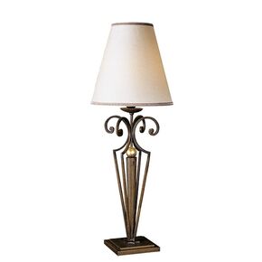 F2-7432-1 > TABLE LAMPS RUGGINE AND GOLD WITH SHADE