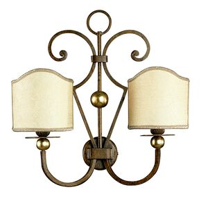 F2-7461-2 > WALL SCONCES RUGGINE AND GOLD WITH SHADE