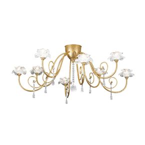 F2-7530-8 > CLOSE TO CEILING ROSES GOLD WITH MURANO GLASS
