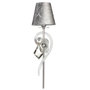 F2-7541-1 > WALL SCONCES SILVER WITH BOEMIA CRYSTAL WITH SHADE PERSIA SILVER
