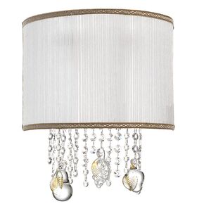 F2-7618-1 > WALL SCONCES SILVER WITH SWA SPECTRA AND FRUIT CRYSTAL WITH SHADE
