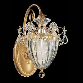 SCHONBEK ΚΛΑΣΣΙΚΆ ΦΩΤΙΣΤΙΚΆ ΑΠΛΊΚΕΣ BAGATELLE 1 LIGHT 220V WALL SCONCE IN HEIRLOOM GOLD WITH CLEAR HERITAGE CRYSTAL