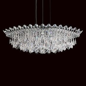 SCHONBEK ΚΛΑΣΣΙΚΆ ΦΩΤΙΣΤΙΚΆ ΚΡΕΜΑΣΤΆ TRILLIANE STRANDS 8 LIGHT 220V PENDANT IN STAINLESS STEEL WITH CLEAR HERITAGE CRYSTAL