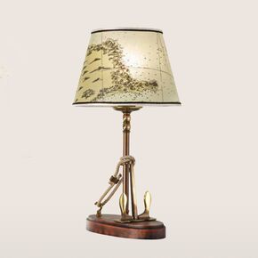 1L SMALL T.LAMP SHADED BURNISHED D.20 H.38