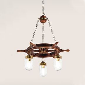 3L PENDANT SHADED BURNISHED-CLEAR GLASS D.62 H.85+63 TOT.148