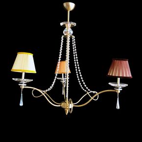 NEOCLASSICAL HANDMADE LIGHTING > MINIMAL DITS > PENDANT VICTORIA 3Φ GOLD SWAROVSKI CRYSTALS - ΚΡΕΜΑΣΤΆ ΦΩΤΙΣΤΙΚΆ