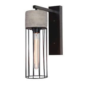 SCONCE  LAMP E27 MAX 40W CONCRETE METAL BLACK ZAMPELIS LIGHTS 1661