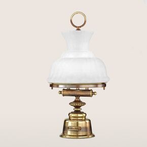 2L TABLE LAMP SHADED BURNISHED D.26 H.50