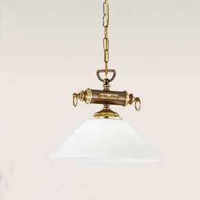 1L PENDANT  SHADED BURNISHED-WHITE D.42 H.26+63 TOT.89