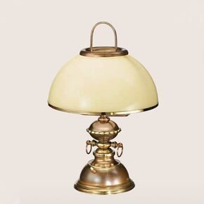 1L TABLE LAMP SHADED BURNISHED-IVORY D.30 H.46