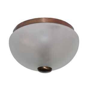 CLOSE TO CEILING BRONZELAMP IN BROWN SHADE AND WHITE HANDMADE GLASS DIAM25 CM