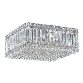 CLASSIC CRYSTAL LIGHTING SCHONBEK > CEILING LIGHTS > QUANTUM 4 LIGHT 220V FLUSH MOUNT IN POLISHED STAINLESS STEEL WITH CLEAR OPTIC CRYSTAL - ΦΩΤΙΣΤΙΚΆ ΟΡΟΦΉΣ
