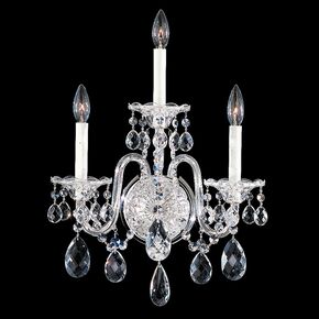 CRYSTAL CLASSIC LIGHTING SCHONBEK > WALL SCONCES > STERLING 3 LIGHT 220V WALL SCONCE IN SILVER WITH CLEAR CRYSTALS FROM SWAROVSKI® - ΦΩΤΙΣΤΙΚΆ ΤΟΊΧΟΥ