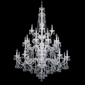 CLASSIC CRYSTAL LIGHTING SCHONBEK > CHANDELIERS > SIENA 17 LIGHT 220V CHANDELIER (NO SPIKES) IN ANTIQUE SILVER WITH CLEAR HERITAGE HANDCUT CRYSTAL - PENDANT LIGHTS