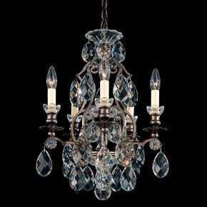 CLASSIC CRYSTAL LIGHTING SCHONBEK > CHANDELIERS > RENAISSANCE 5 LIGHT 220V CHANDELIER IN HEIRLOOM BRONZE WITH CLEAR HERITAGE CRYSTAL - PENDANT LIGHTS
