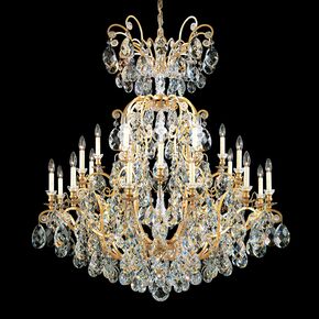 CLASSIC CRYSTAL LIGHTING SCHONBEK > CHANDELIERS > RENAISSANCE 25 LIGHT 220V CHANDELIER IN HEIRLOOM GOLD WITH CLEAR HERITAGE CRYSTAL - PENDANT LIGHTS