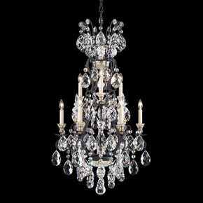 CLASSIC CRYSTAL LIGHTING SCHONBEK > CHANDELIERS > RENAISSANCE 10 LIGHT 220V CHANDELIER IN BLACK WITH CLEAR HERITAGE CRYSTAL - PENDANT LIGHTS