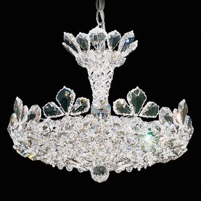 CLASSIC CRYSTAL LIGHTING SCHONBEK > CHANDELIERS > TRILLIANE 6 LIGHT 220V CHANDELIER IN SILVER WITH CLEAR CRYSTALS FROM SWAROVSKI® - PENDANT LIGHTS
