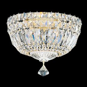 SCHONBEK CLASSIC CRYSTAL LIGHTING > CEILING LAMPS > PETIT CRYSTAL DELUXE 4 LIGHT 220V CLOSE TO CEILING IN RICH AUERELIA GOLD WITH CLEAR GEMCUT® CRYSTAL - ΦΩΤΙΣΤΙΚΆ ΟΡΟΦΉΣ