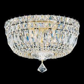 SCHONBEK CLASSIC CRYSTAL LIGHTING > CEILING LAMPS > PETIT CRYSTAL DELUXE 5 LIGHT 220V CLOSE TO CEILING IN RICH AUERELIA GOLD WITH CLEAR GEMCUT® CRYSTAL - ΦΩΤΙΣΤΙΚΆ ΟΡΟΦΉΣ