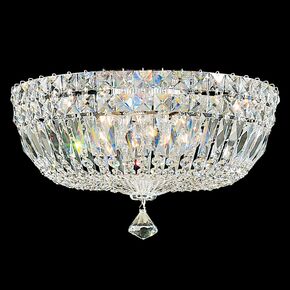 SCHONBEK CLASSIC CRYSTAL LIGHTING > CEILING LAMPS > PETIT CRYSTAL DELUXE 5 LIGHT 220V CLOSE TO CEILING IN SILVER WITH CLEAR GEMCUT® CRYSTAL - ΦΩΤΙΣΤΙΚΆ ΟΡΟΦΉΣ