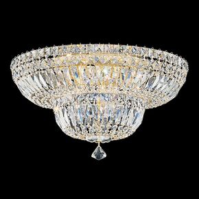 SCHONBEK CLASSIC CRYSTAL LIGHTING > CEILING LAMPS > PETIT CRYSTAL DELUXE 9 LIGHT 220V CLOSE TO CEILING IN RICH AUERELIA GOLD WITH CLEAR GEMCUT® CRYSTAL - ΦΩΤΙΣΤΙΚΆ ΟΡΟΦΉΣ