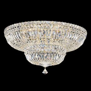 SCHONBEK CRYSTAL CLASSIC LIGHTING > CEILING LAMPS > PETIT CRYSTAL DELUXE 9 LIGHT 220V CLOSE TO CEILING IN RICH AUERELIA GOLD WITH CLEAR CRYSTALS FROM SWAROVSKI® - ΦΩΤΙΣΤΙΚΆ ΟΡΟΦΉΣ