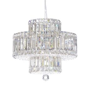 CLASSIC CRYSTAL LIGHTING SCHONBEK > CHANDELIERS > PLAZA 9 LIGHT 220V PENDANT IN STAINLESS STEEL WITH CLEAR CRYSTALS FROM SWAROVSKI® - PENDANT LIGHTS