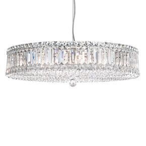 CLASSIC CRYSTAL LIGHTING SCHONBEK > CHANDELIERS > PLAZA 18 LIGHT 220V PENDANT IN POLISHED STAINLESS STEEL WITH CLEAR OPTIC CRYSTAL - PENDANT LIGHTS