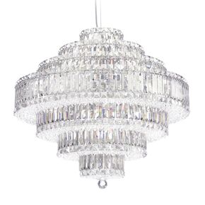 CLASSIC CRYSTAL LIGHTING SCHONBEK > CHANDELIERS > PLAZA 31 LIGHT 220V PENDANT IN STAINLESS STEEL WITH CLEAR CRYSTALS FROM SWAROVSKI® - PENDANT LIGHTS