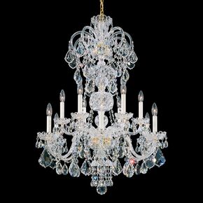 CLASSIC CRYSTAL LIGHTING SCHONBEK > CHANDELIERS > OLDE WORLD 12 LIGHT 220V CHANDELIER IN RICH AUERELIA GOLD WITH CLEAR CRYSTALS FROM SWAROVSKI® - PENDANT LIGHTS