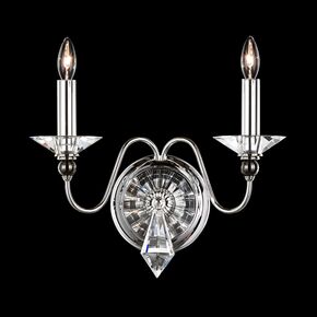 SCHONBEK CLASSIC CRYSTAL LIGHTING > WALL SCONCES > JASMINE 2 LIGHT 220V WALL SCONCE IN POLISHED SILVER WITH CLEAR OPTIC CRYSTAL - ΦΩΤΙΣΤΙΚΆ ΤΟΊΧΟΥ