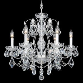 SCHONBEK ΚΛΑΣΣΙΚΆ ΦΩΤΙΣΤΙΚΆ ΚΡΕΜΑΣΤΆ CENTURY 6 LIGHT 220V CHANDELIER IN SILVER WITH CLEAR HERITAGE CRYSTAL