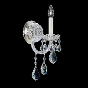 SCHONBEK ΚΛΑΣΣΙΚΆ ΦΩΤΙΣΤΙΚΆ ΑΠΛΊΚΕΣ OLDE WORLD 1 LIGHT 220V WALL SCONCE IN SILVER WITH CLEAR CRYSTALS FROM SWAROVSKI®