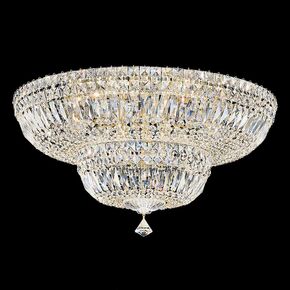 SCHONBEK ΚΛΑΣΣΙΚΆ ΦΩΤΙΣΤΙΚΆ ΌΡΟΦΉΣ PETIT CRYSTAL DELUXE 9 LIGHT 220V CLOSE TO CEILING IN RICH AUERELIA GOLD WITH CLEAR CRYSTALS FROM SWAROVSKI®