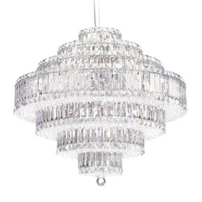 SCHONBEK ΚΛΑΣΣΙΚΆ ΦΩΤΙΣΤΙΚΆ ΚΡΕΜΑΣΤΆ PLAZA 31 LIGHT 220V PENDANT IN STAINLESS STEEL WITH CLEAR CRYSTALS FROM SWAROVSKI®