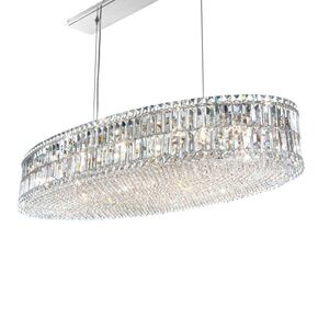 SCHONBEK ΚΛΑΣΣΙΚΆ ΦΩΤΙΣΤΙΚΆ ΚΡΕΜΑΣΤΆ PLAZA 24 LIGHT 220V PENDANT IN STAINLESS STEEL WITH CLEAR CRYSTALS FROM SWAROVSKI®