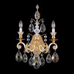 SCHONBEK ΚΛΑΣΣΙΚΆ ΦΩΤΙΣΤΙΚΆ ΑΠΛΊΚΕΣ RENAISSANCE 2 LIGHT 220V WALL SCONCE IN HEIRLOOM GOLD WITH CLEAR HERITAGE CRYSTAL