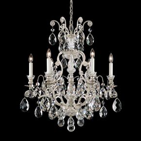 SCHONBEK ΚΛΑΣΣΙΚΆ ΦΩΤΙΣΤΙΚΆ ΚΡΕΜΑΣΤΆ RENAISSANCE 7 LIGHT 220V CHANDELIER IN ANTIQUE SILVER WITH CLEAR HERITAGE CRYSTAL